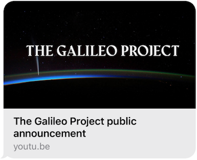 Galileo Project Announcement
