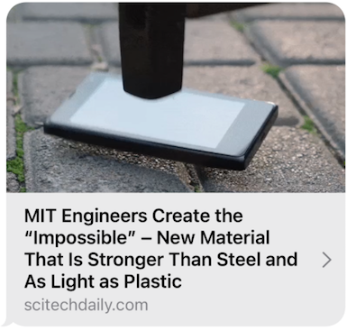 New material is lighter than plastic, stronger than steel