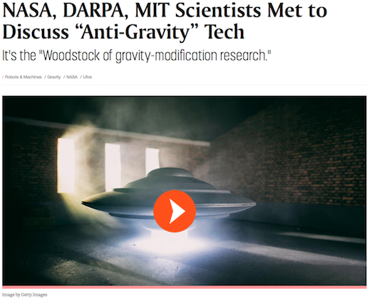 NASA, DARPA, MIT meet to discust "Anti-Gravity"