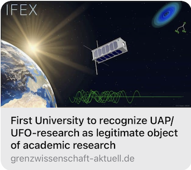 First University to recognize UAP/UFO-research as academic accreditation